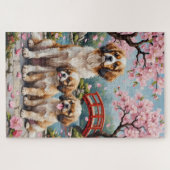 Japan-Chin-Kirschblüten-Garten-Kunst Puzzle (Horizontal)