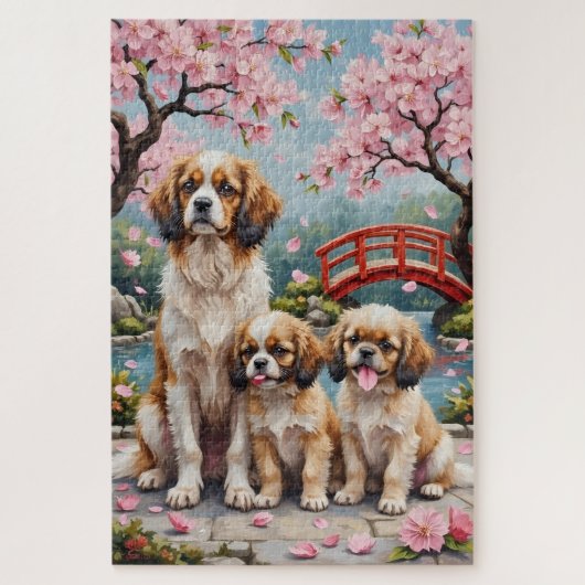 Japan-Chin-Kirschblüten-Garten-Kunst Puzzle (Vertikal)
