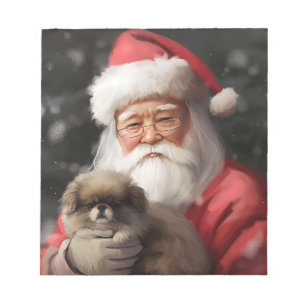 Japan-Chin mit Santa Claus Festive Weihnachten Notizblock