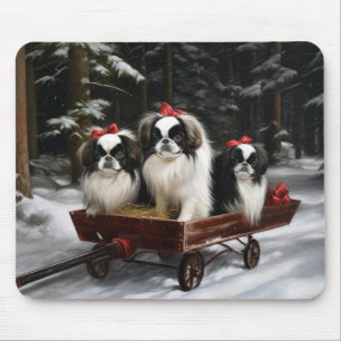 Japan-Chin Schnee-Schlitten Weihnachtsdekoration Mousepad