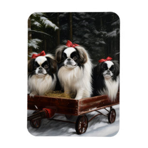Japan-Chin Schneebedeckter Schlitten Weihnachtsdek Magnet