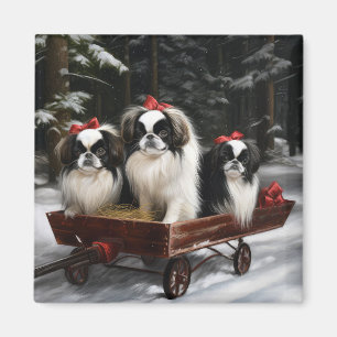 Japan-Chin-Schneeschlitten-Weihnachtsdekoration Magnet
