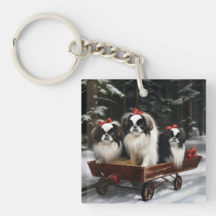 Japan-Chin-Schneeschlitten-Weihnachtsdekoration Schlüsselanhänger