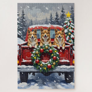 Japan-Chin-Weihnachten-Roter-LKW-Urlaub Puzzle