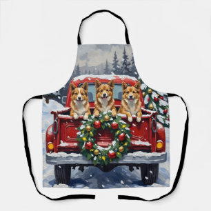 Japan-Chin-Weihnachten-Roter-LKW-Urlaub Schürze