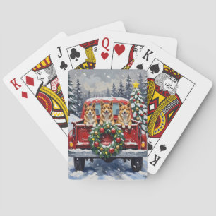 Japan-Chin-Weihnachten-Roter-LKW-Urlaub Spielkarten