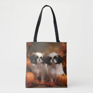 Japan-Chin-Welpe Herbstfreude Kürbis  Tasche