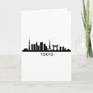 Japan Cityscape Travel | Tokyo Skyline Silhouette Karte