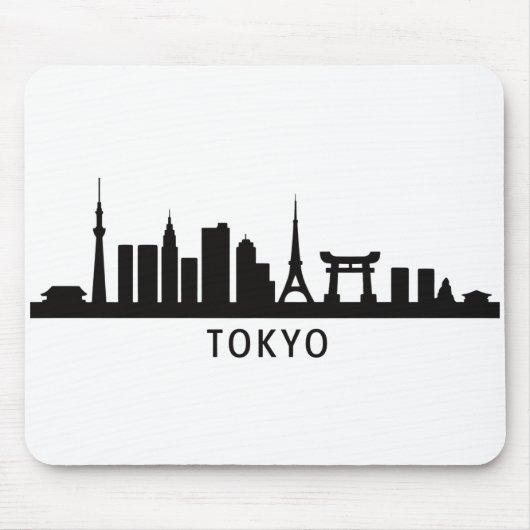 Japan Cityscape Travel | Tokyo Skyline Silhouette Mousepad (Vorne)