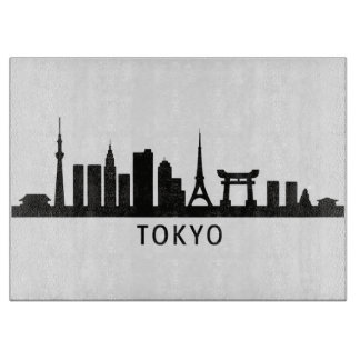 Japan Cityscape Travel | Tokyo Skyline Silhouette Schneidebrett