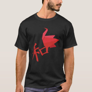 Japan Cool NIHON Origami und Peace Kanji T-Shirt