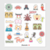 Japan Culture Icons Sticker Sheet (Blatt)