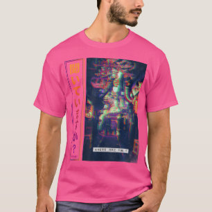 Japan Cyberpunk Kunstkleidung in Vaporwave Glitch T-Shirt