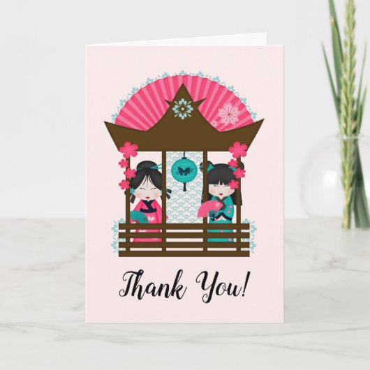 Japan danke Kimono Girls Fan Card (Vorderseite)