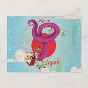 Japan Dragon Vintage Travel Poster Postkarte