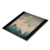 Japan Egrets in der Schneewild-Vogelarten-Keramik Fliese (Seite)