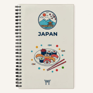 Japan-Erbe & Sushi-Platter-Fotoarchiv Notizblock