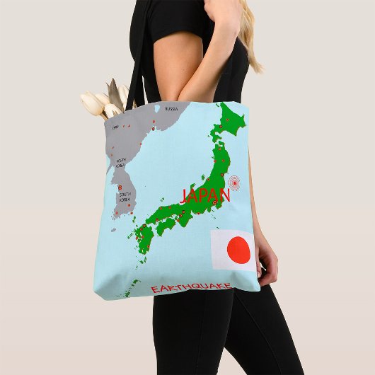 Japan Erdbebenkarte Seismische Aktivität Tasche