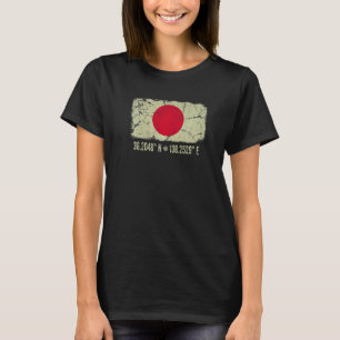 Japan-Fahne Koordinaten Männer Frauen japanisches T-Shirt