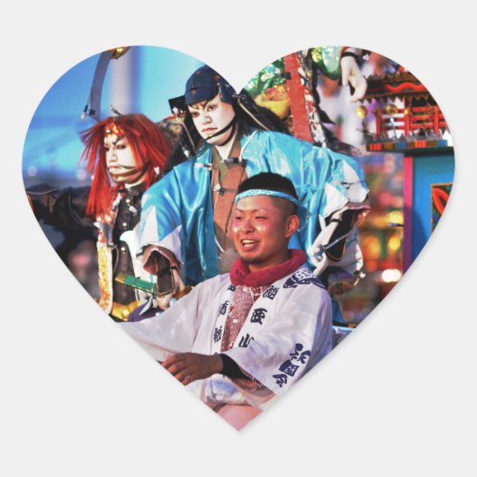 Japan Festival Tradition Herz-Aufkleber (Vorderseite)