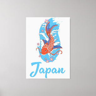 Japan Fischereilogo Leinwanddruck