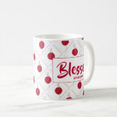 JAPAN FLAG Anpassbare Schrift BLESSED Kaffeetasse (VorderseiteRechts)