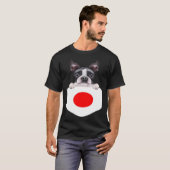 Japan Flag Boston Terrier Dog In Pocket T-Shirt (Vorne ganz)