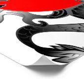 Japan Flag Dragon Print Poster (Ecke)