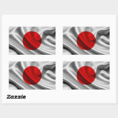 Japan Flag Fabric Rechteckiger Aufkleber (Blatt)