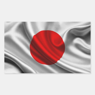 Japan Flag Fabric Rechteckiger Aufkleber