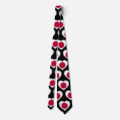 Japan Flag Farben Herzmuster Neck Tie Krawatte (Rückseite)