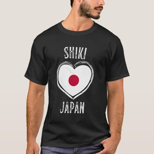 Japan Flag Heart Shiki City T-Shirt (Vorderseite)