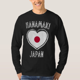 Japan Flag Herz Hanamaki Stadt T-Shirt