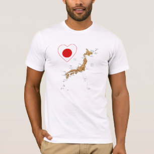 Japan Flag Herz und Karte T - Shirt