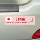 Japan Flag + Map Autoaufkleber (Auf Auto)
