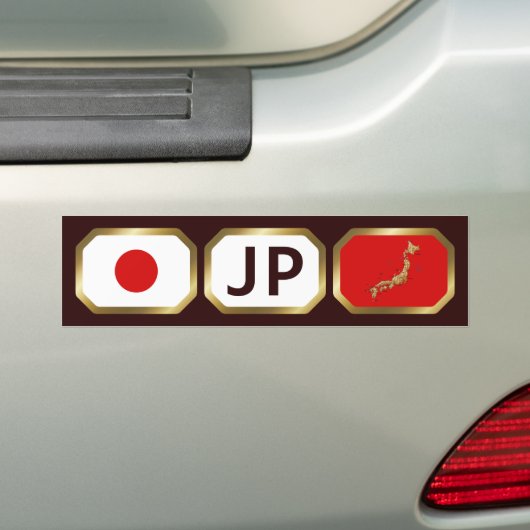 Japan Flag Map Code Autoaufkleber (Auf Auto)