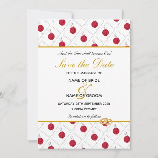 JAPAN FLAG Maßgeschneiderte Hochzeit Save The Date (Vorderseite)