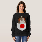 Japan Flag Miniature American Shepherd Dog In Pock Sweatshirt (Vorne ganz)