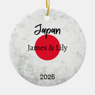 Japan Flag Ornament, Personalisiertes Japan Keramik Ornament