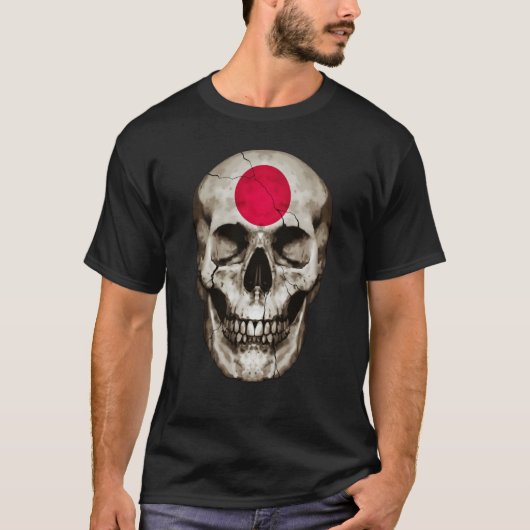 Japan Flag Skull Japanese Roots Proud Patriotic T-Shirt (Vorderseite)
