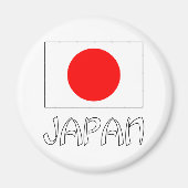 Japan Flag & Word White Magnet (Vorne)