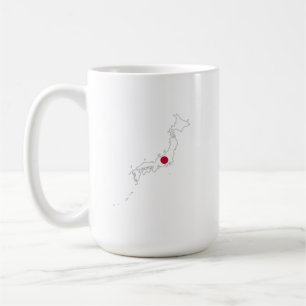 Japan-Flagge auf der Karte Kaffeetasse