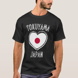 Japan-Flagge Herz Tokuyama Stadt T-Shirt