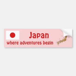 Japan-Flagge + Karte Aufkleber Autoaufkleber