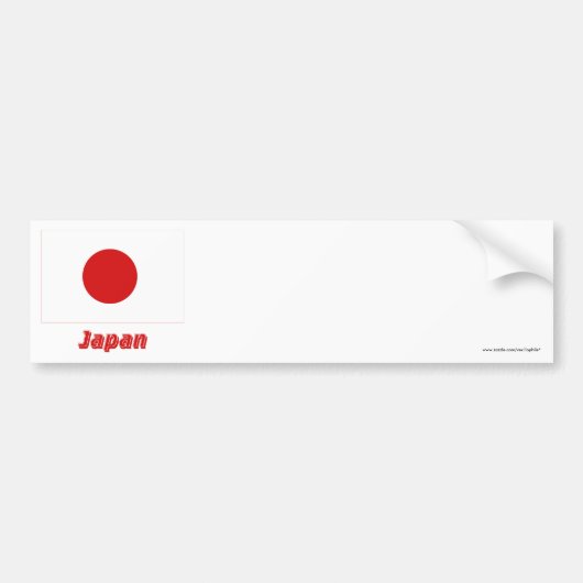Japan-Flagge mit Namen Autoaufkleber (Vorne)