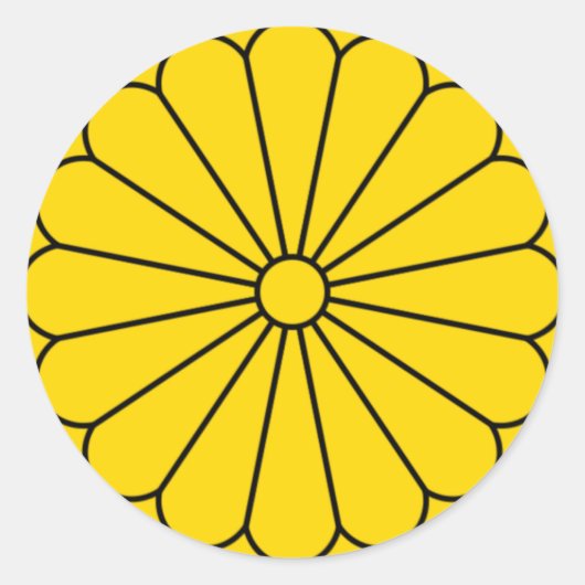 JAPAN-FLAGGE - WAPPEN - KAISERSiegel Runder Aufkleber (Vorderseite)