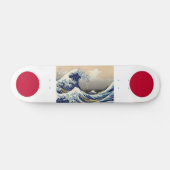 Japan-Flaggen mit Hokusai Welle Skateboard (Horizontal)