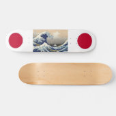 Japan-Flaggen mit Hokusai Welle Skateboard (Horizontal)
