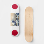 Japan-Flaggen mit Hokusai Welle Skateboard (Vorderseite)