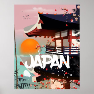 Japan Gebäude Sonnenuntergang Poster